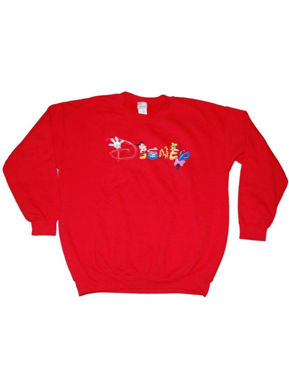 Vintage Disney Store Red Pullover Crew Neck Sweatshirt Adult Large Made Mexico